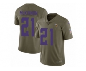 Men Nike Minnesota Vikings #21 Jerick McKinnon Limited Olive 2017 Salute to Service NFL Jersey