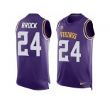 Men Nike Minnesota Vikings #24 Tramaine Brock Limited Purple Player Name & Number Tank Top NFL Jersey