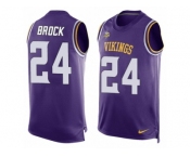 Men Nike Minnesota Vikings #24 Tramaine Brock Limited Purple Player Name & Number Tank Top NFL Jersey