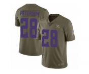 Men Nike Minnesota Vikings #28 Adrian Peterson Limited Olive 2017 Salute to Service NFL Jersey