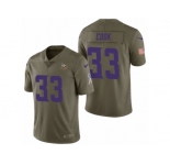 Men Nike Minnesota Vikings #33 Dalvin Cook Olive 2017 Salute to Service Limited Jerseys