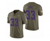 Men Nike Minnesota Vikings #33 Dalvin Cook Olive 2017 Salute to Service Limited Jerseys