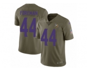 Men Nike Minnesota Vikings #44 Chuck Foreman Limited Olive 2017 Salute to Service NFL Jersey