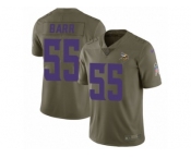 Men Nike Minnesota Vikings #55 Anthony Barr Limited Olive 2017 Salute to Service NFL Jersey