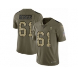 Men Nike Minnesota Vikings #61 Joe Berger Limited Olive Camo 2017 Salute to Service NFL Jersey