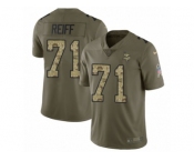 Men Nike Minnesota Vikings #71 Riley Reiff Limited Olive Camo 2017 Salute to Service NFL Jersey