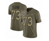 Men Nike Minnesota Vikings #73 Sharrif Floyd Limited Olive Camo 2017 Salute to Service NFL Jersey