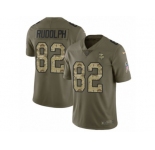 Men Nike Minnesota Vikings #82 Kyle Rudolph Limited Olive Camo 2017 Salute to Service NFL Jersey