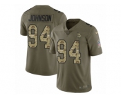 Men Nike Minnesota Vikings #94 Jaleel Johnson Limited Olive Camo 2017 Salute to Service NFL Jersey