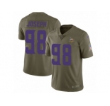 Men Nike Minnesota Vikings #98 Linval Joseph Limited Olive 2017 Salute to Service NFL Jersey