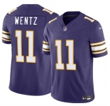 Men's Minnesota Vikings #11 Carson Wentz Purple 2025 F.U.S.E. Throwback Vapor Untouchable Limited Football Stitched Jersey