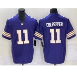 Men's Minnesota Vikings #11 Daunte Culpepper Purple 2023 FUSE Vapor Limited Throwback Stitched Jersey