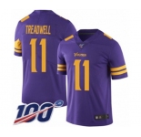 Men's Minnesota Vikings #11 Laquon Treadwell Limited Purple Rush Vapor Untouchable 100th Season Football Jersey