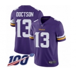 Men's Minnesota Vikings #13 Josh Doctson Purple Team Color Vapor Untouchable Limited Player 100th Season Football Jersey