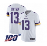 Men's Minnesota Vikings #13 Josh Doctson White Vapor Untouchable Limited Player 100th Season Football Jersey