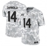 Men's Minnesota Vikings #14 Sam Darnold 2024 F.U.S.E Arctic Camo Salute To Service Limited Stitched Football Jersey