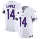 Men's Minnesota Vikings #14 Sam Darnold White 2024 F.U.S.E. With 4-Star C Patch Winter Warrior Limited Stitched Jersey