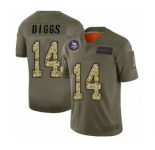 Men's Minnesota Vikings #14 Stefon Diggs Limited Olive Camo 2019 Salute to Service Football Jersey