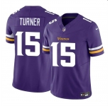 Men's Minnesota Vikings #15 Dallas Turner Purple 2024 Draft F.U.S.E. Vapor Untouchable Limited Football Stitched Jersey