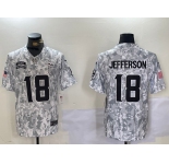 Men's Minnesota Vikings #18 Justin Jefferson 2024 Arctic Camo Salute To Service Limited Stitched Football Jersey