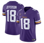 Men's Minnesota Vikings #18 Justin Jefferson Purple 2024 F.U.S.E. With 2-Star C Patch Vapor Limited Stitched Jersey
