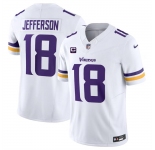 Men's Minnesota Vikings #18 Justin Jefferson White 2024 F.U.S.E. With 2-Star C Patch Vapor Limited Stitched Jersey