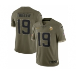 Men's Minnesota Vikings #19 Adam Thielen 2022 Olive Salute To Service Limited Stitched Jersey