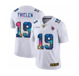 Men's Minnesota Vikings #19 Adam Thielen White Multi-Color 2020 Football Crucial Catch Limited Football Jersey