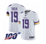 Men's Minnesota Vikings #19 Adam Thielen White Vapor Untouchable Limited Player 100th Season Football Jersey
