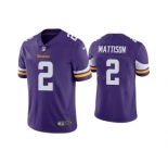 Men's Minnesota Vikings #2 Alexander Mattison Purple Vapor Untouchable Limited Stitched Jersey