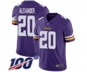 Men's Minnesota Vikings #20 Mackensie Alexander Purple Team Color Vapor Untouchable Limited Player 100th Season Football Jersey