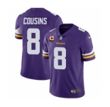 Men's Minnesota Vikings 2022 #8 Kirk Cousins Purple With 4-Star C Patch Vapor Untouchable Limited Stitched NFL Jersey