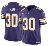 Men's Minnesota Vikings #30 C.J. Ham Purple 2024 F.U.S.E. Throwback With 4-Star C Patch Vapor Untouchable Limited Stitched Jersey