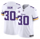 Men's Minnesota Vikings #30 C.J. Ham White 2024 F.U.S.E. With 4-Star C Patch Vapor Untouchable Limited Stitched Jersey
