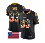 Men's Minnesota Vikings #33 Dalvin Cook Limited Black Rush USA Flag Football Jersey