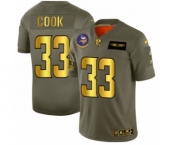 Men's Minnesota Vikings #33 Dalvin Cook Limited Olive Gold 2019 Salute to Service Football Jersey