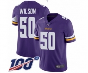 Men's Minnesota Vikings #50 Eric Wilson Purple Team Color Vapor Untouchable Limited Player 100th Season Football Jersey