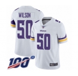 Men's Minnesota Vikings #50 Eric Wilson White Vapor Untouchable Limited Player 100th Season Football Jersey