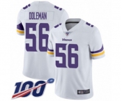 Men's Minnesota Vikings #56 Chris Doleman White Vapor Untouchable Limited Player 100th Season Football Jersey