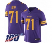 Men's Minnesota Vikings #71 Riley Reiff Limited Purple Rush Vapor Untouchable 100th Season Football Jersey