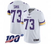 Men's Minnesota Vikings #73 Dru Samia White Vapor Untouchable Limited Player 100th Season Football Jersey