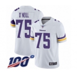 Men's Minnesota Vikings #75 Brian O'Neill White Vapor Untouchable Limited Player 100th Season Football Jersey