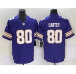 Men's Minnesota Vikings #80 Cris Carter Purple 2023 F.U.S.E. Vapor Untouchable Limited Stitched Jersey