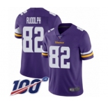 Men's Minnesota Vikings #82 Kyle Rudolph Purple Team Color Vapor Untouchable Limited Player 100th Season Football Jersey