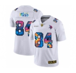 Men's Minnesota Vikings #84 Randy Moss White Multi-Color 2020 Football Crucial Catch Limited Football Jersey