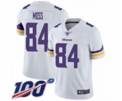 Men's Minnesota Vikings #84 Randy Moss White Vapor Untouchable Limited Player 100th Season Football Jersey