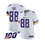 Men's Minnesota Vikings #88 Alan Page White Vapor Untouchable Limited Player 100th Season Football Jersey