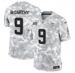 Men's Minnesota Vikings #9 J.J. McCarthy 2024 F.U.S.E Arctic Camo Salute To Service Limited Stitched Football Jersey