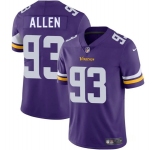 Men's Minnesota Vikings #93 Jonathan Allen Purple 2025 Vapor Limited Football Stitched Jersey