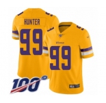 Men's Minnesota Vikings #99 Danielle Hunter Limited Gold Inverted Legend 100th Season Football Jersey